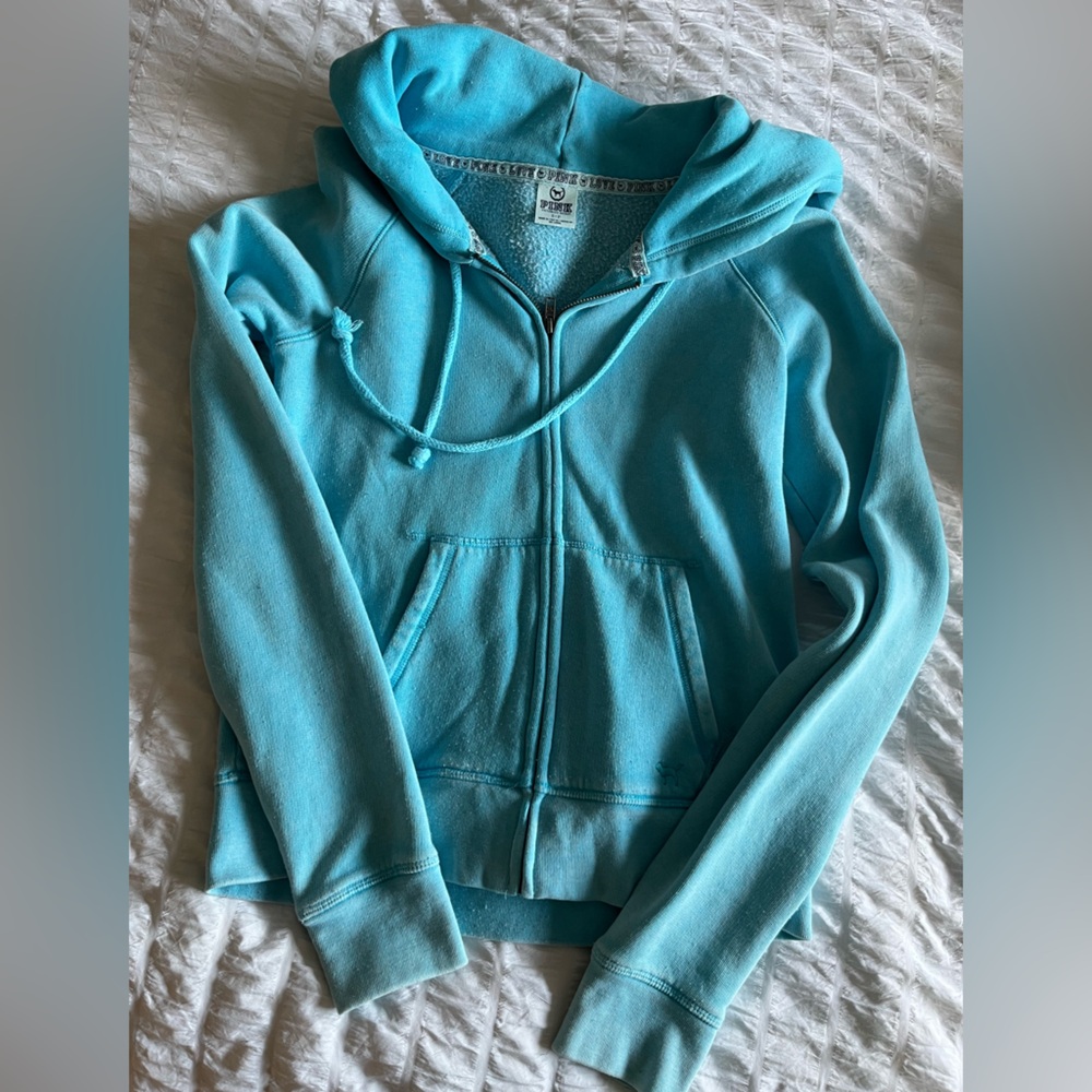 Turquoise Blue PINK Zip-up